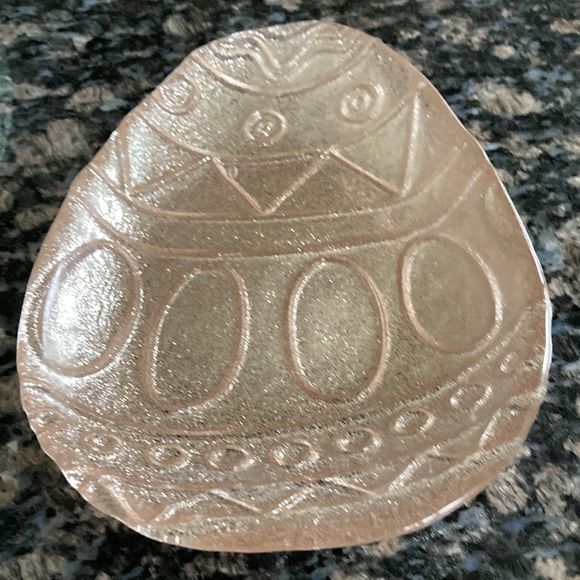 AKCAM TURKISH EASTER EGG GLITTER GLASS PLATE SET OF 4 - Picture 4 of 6